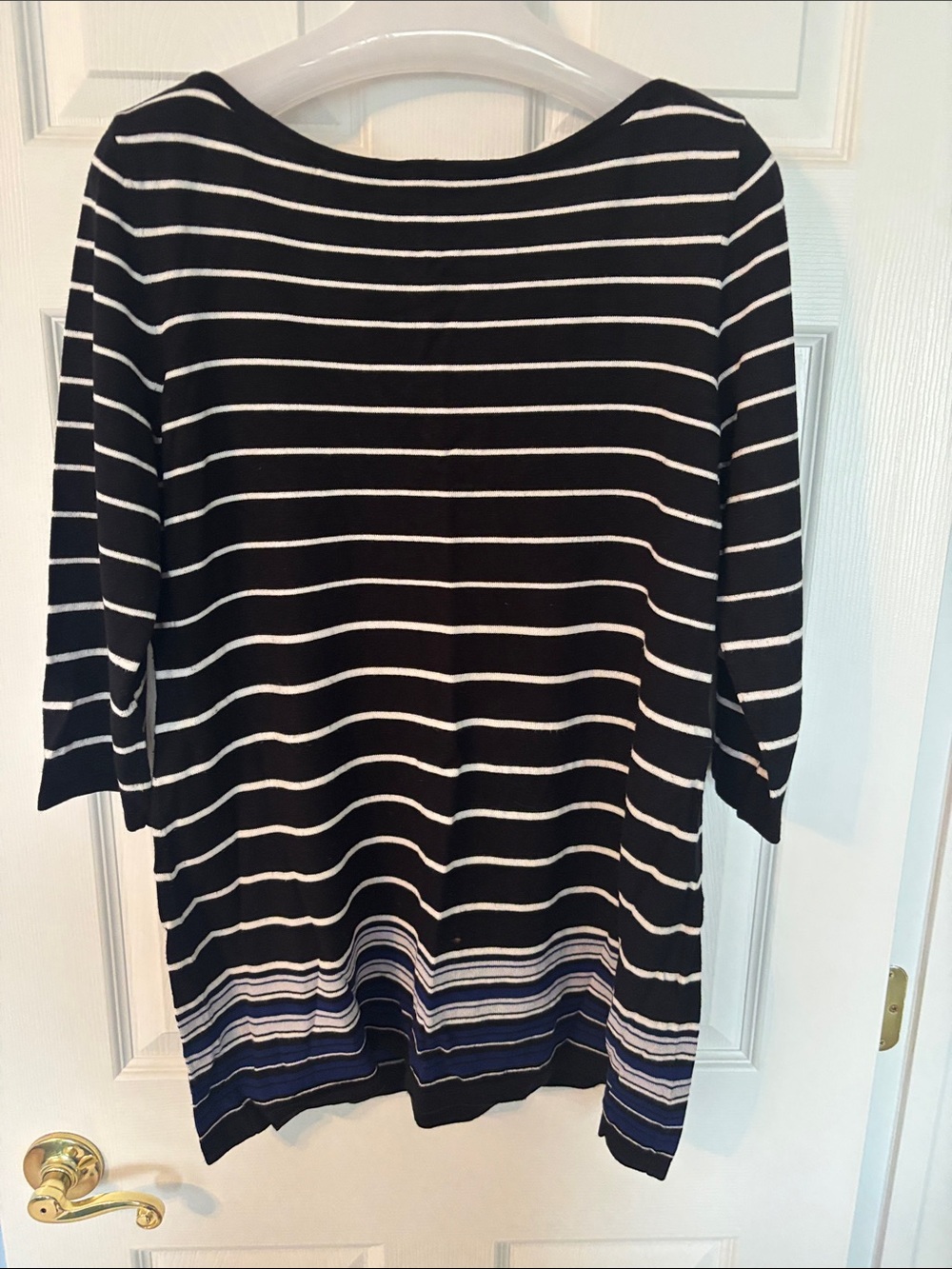 White House Black Market Striped Boatneck Tunic Sweater